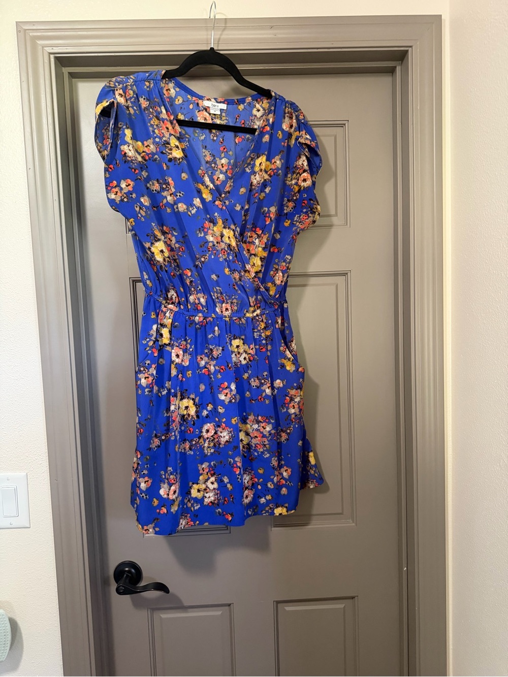 Bar III Bright Blue Floral Mini Dress size M